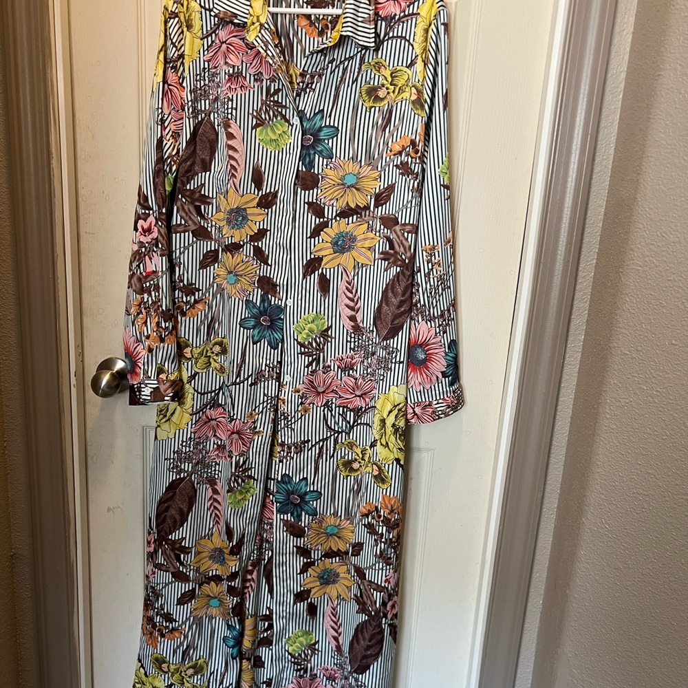 SHEIN Colorful Floral Button Down Shirt